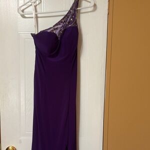 Elegant Purple One-Shoulder Dress